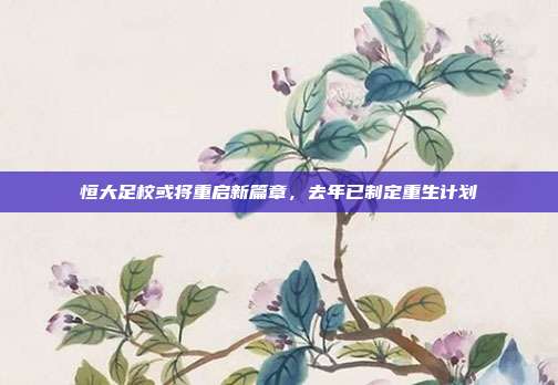 恒大足校或将重启新篇章，去年已制定重生计划