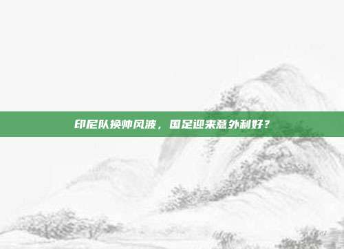 印尼队换帅风波，国足迎来意外利好？