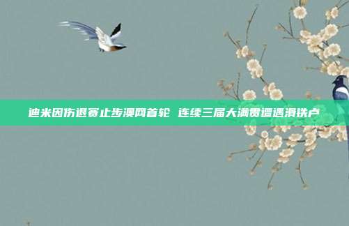 迪米因伤退赛止步澳网首轮 连续三届大满贯遭遇滑铁卢