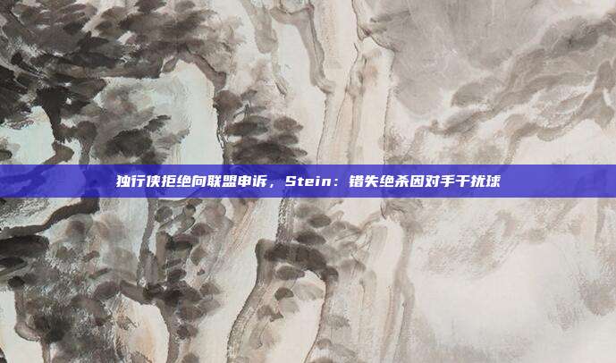 独行侠拒绝向联盟申诉，Stein：错失绝杀因对手干扰球