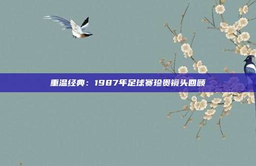 重温经典：1987年足球赛珍贵镜头回顾