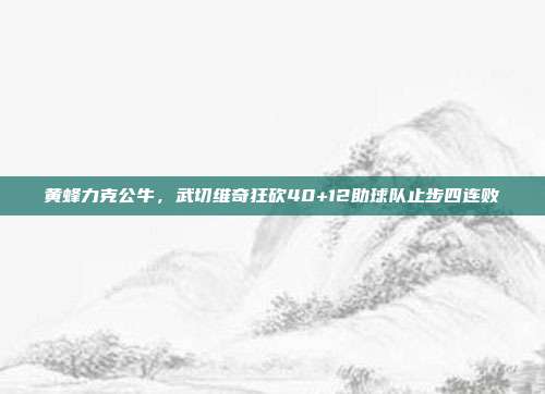 黄蜂力克公牛，武切维奇狂砍40+12助球队止步四连败