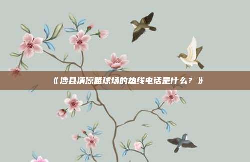 《涉县清凉篮球场的热线电话是什么？》