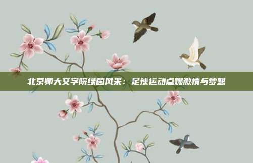 北京师大文学院绿茵风采：足球运动点燃激情与梦想