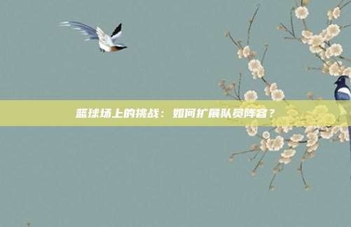 篮球场上的挑战：如何扩展队员阵容？