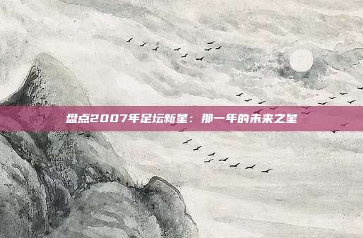 盘点2007年足坛新星：那一年的未来之星