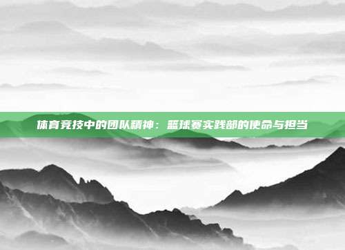 体育竞技中的团队精神：篮球赛实践部的使命与担当