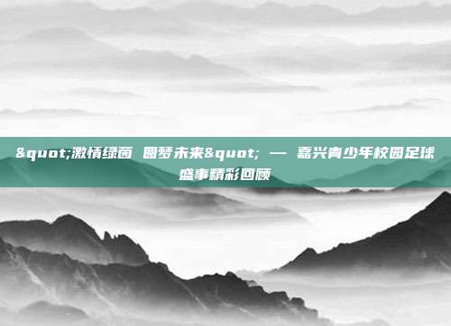 "激情绿茵 圆梦未来" — 嘉兴青少年校园足球盛事精彩回顾