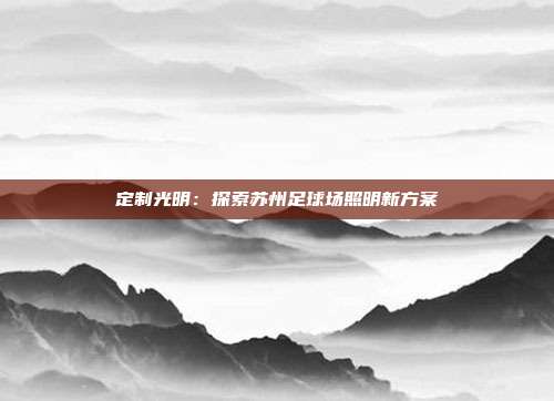 定制光明：探索苏州足球场照明新方案