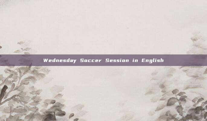 Wednesday Soccer Session in English