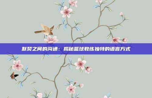 默契之间的沟通：揭秘篮球教练独特的语言方式