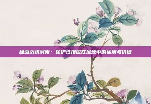 绿茵战术解析：保护性接应在足球中的运用与价值