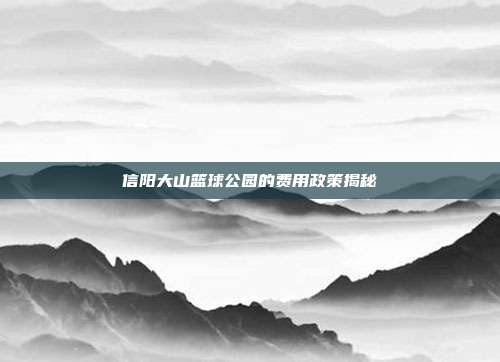 信阳大山篮球公园的费用政策揭秘