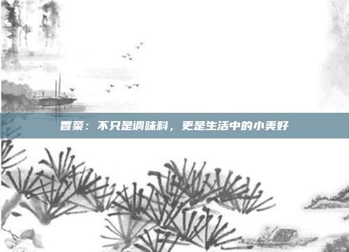 香菜：不只是调味料，更是生活中的小美好