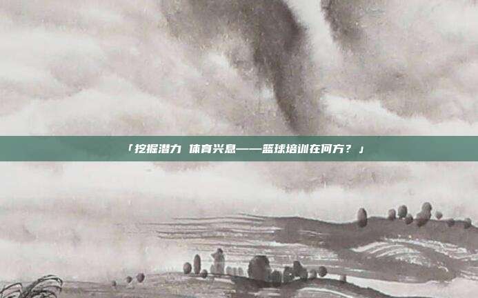 「挖掘潜力 体育兴息——篮球培训在何方？」