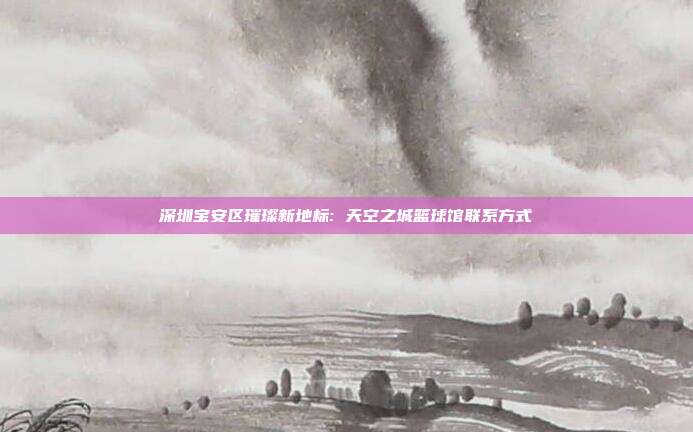 深圳宝安区璀璨新地标: 天空之城篮球馆联系方式