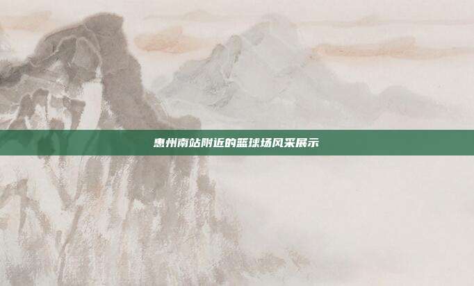 惠州南站附近的篮球场风采展示