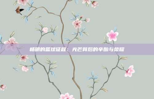 杨明的篮球征程：光芒背后的辛酸与荣耀