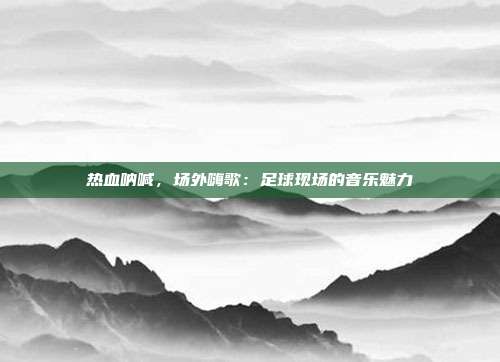 热血呐喊，场外嗨歌：足球现场的音乐魅力