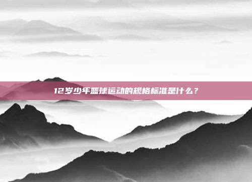 12岁少年篮球运动的规格标准是什么？