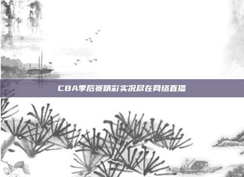 CBA季后赛精彩实况尽在网络直播