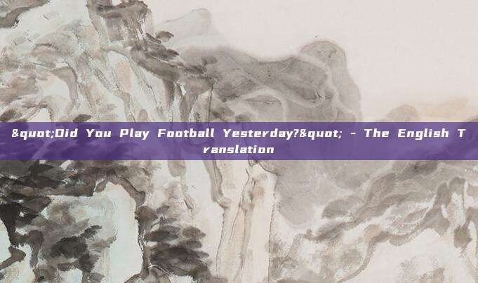 "Did You Play Football Yesterday?" - The English Translation