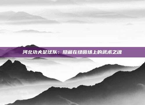 河北功夫足球队：隐藏在绿茵场上的武术之魂