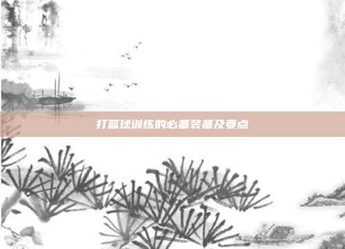 打篮球训练的必备装备及要点