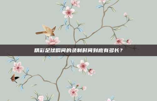 精彩足球瞬间的录制时间到底有多长？