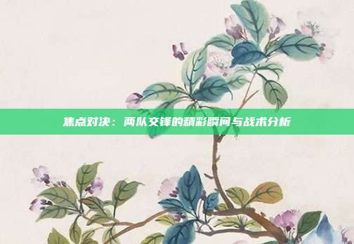 焦点对决：两队交锋的精彩瞬间与战术分析