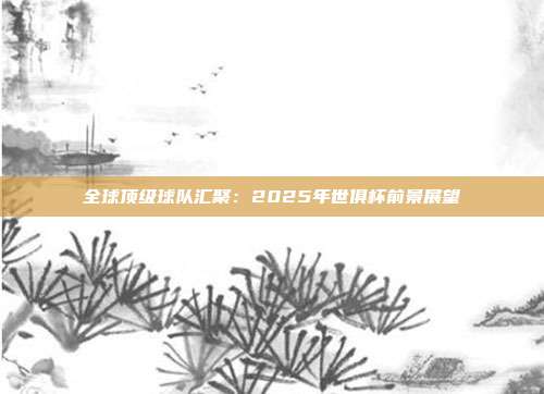 全球顶级球队汇聚：2025年世俱杯前景展望