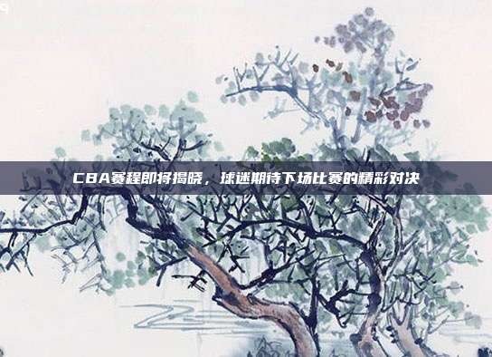 CBA赛程即将揭晓，球迷期待下场比赛的精彩对决