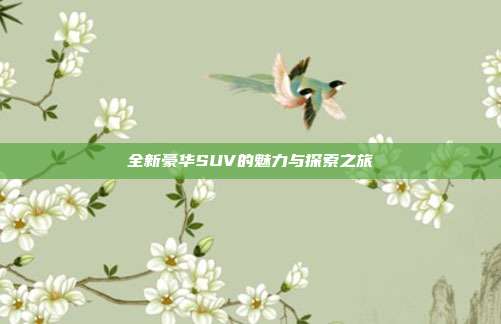 全新豪华SUV的魅力与探索之旅