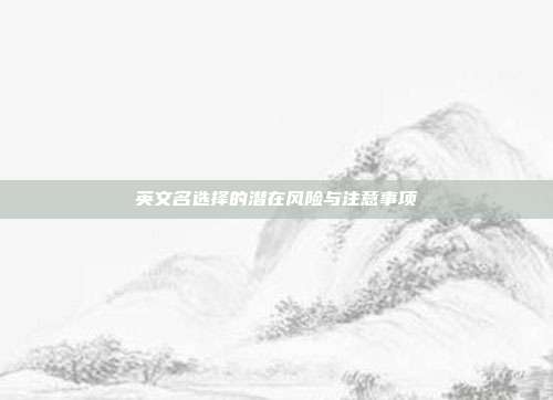 英文名选择的潜在风险与注意事项