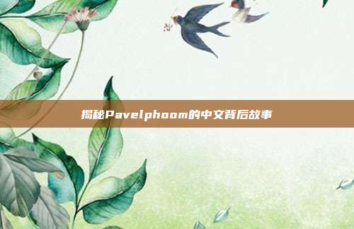 揭秘Pavelphoom的中文背后故事