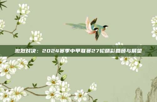 激烈对决：2024赛季中甲联赛27轮精彩回顾与展望