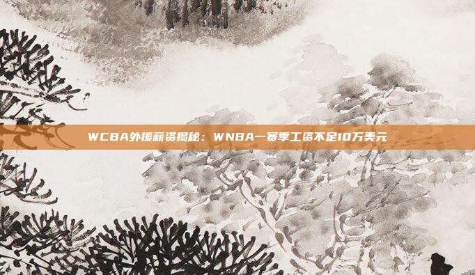 WCBA外援薪资揭秘：WNBA一赛季工资不足10万美元