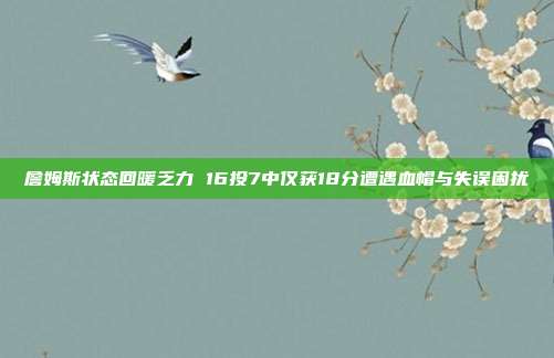 詹姆斯状态回暖乏力 16投7中仅获18分遭遇血帽与失误困扰