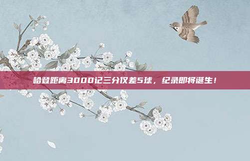 哈登距离3000记三分仅差5球，纪录即将诞生！