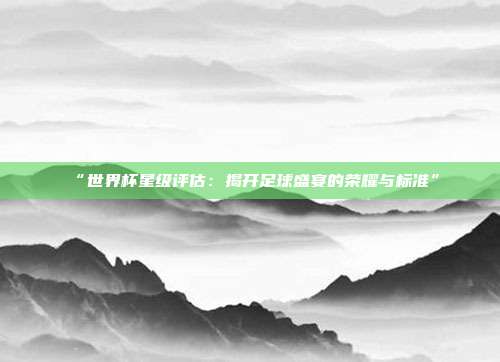 “世界杯星级评估：揭开足球盛宴的荣耀与标准”