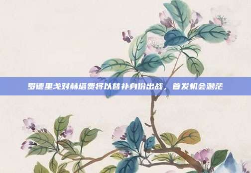 罗德里戈对赫塔费将以替补身份出战，首发机会渺茫