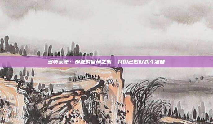 多特蒙德：艰难的客场之旅，我们已做好战斗准备