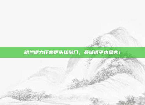 哈兰德力压格伊头球破门，曼城扳平水晶宫！