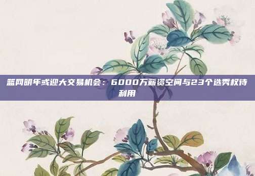 篮网明年或迎大交易机会：6000万薪资空间与23个选秀权待利用