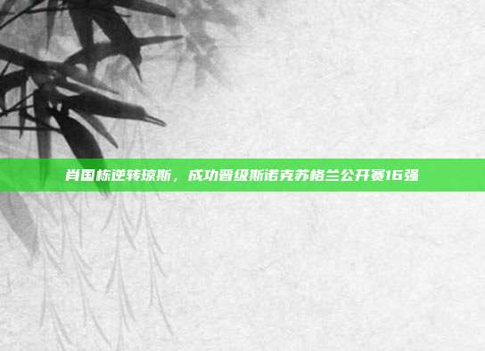 肖国栋逆转琼斯，成功晋级斯诺克苏格兰公开赛16强