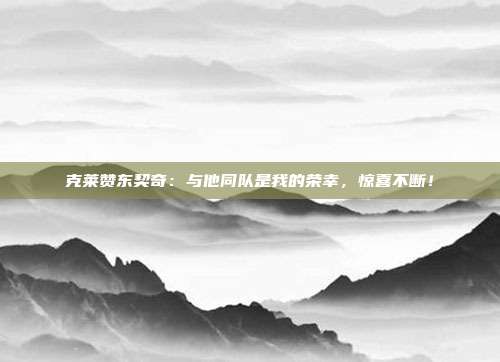 克莱赞东契奇：与他同队是我的荣幸，惊喜不断！