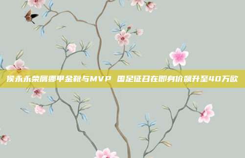 侯永永荣膺挪甲金靴与MVP 国足征召在即身价飙升至40万欧